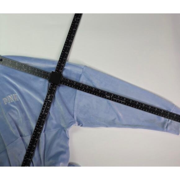 PINK Victoria's Secret Pullover Women's Large Fleece Velour Quarter Zip Pocket - Picture 12 of 16